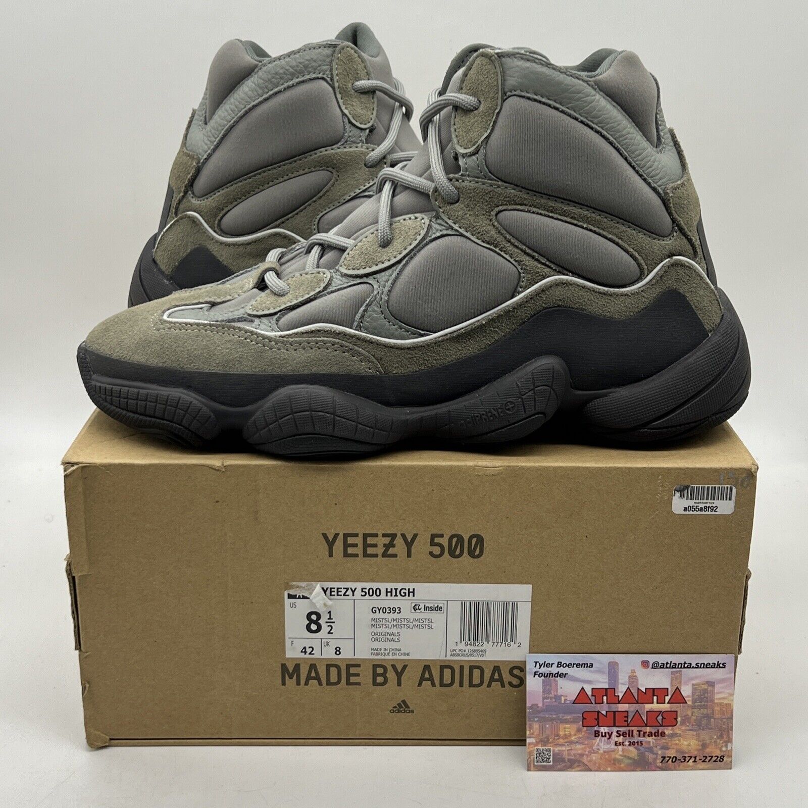 Size 8.5 - adidas Yeezy 500 High Mist Grey (GY0393)