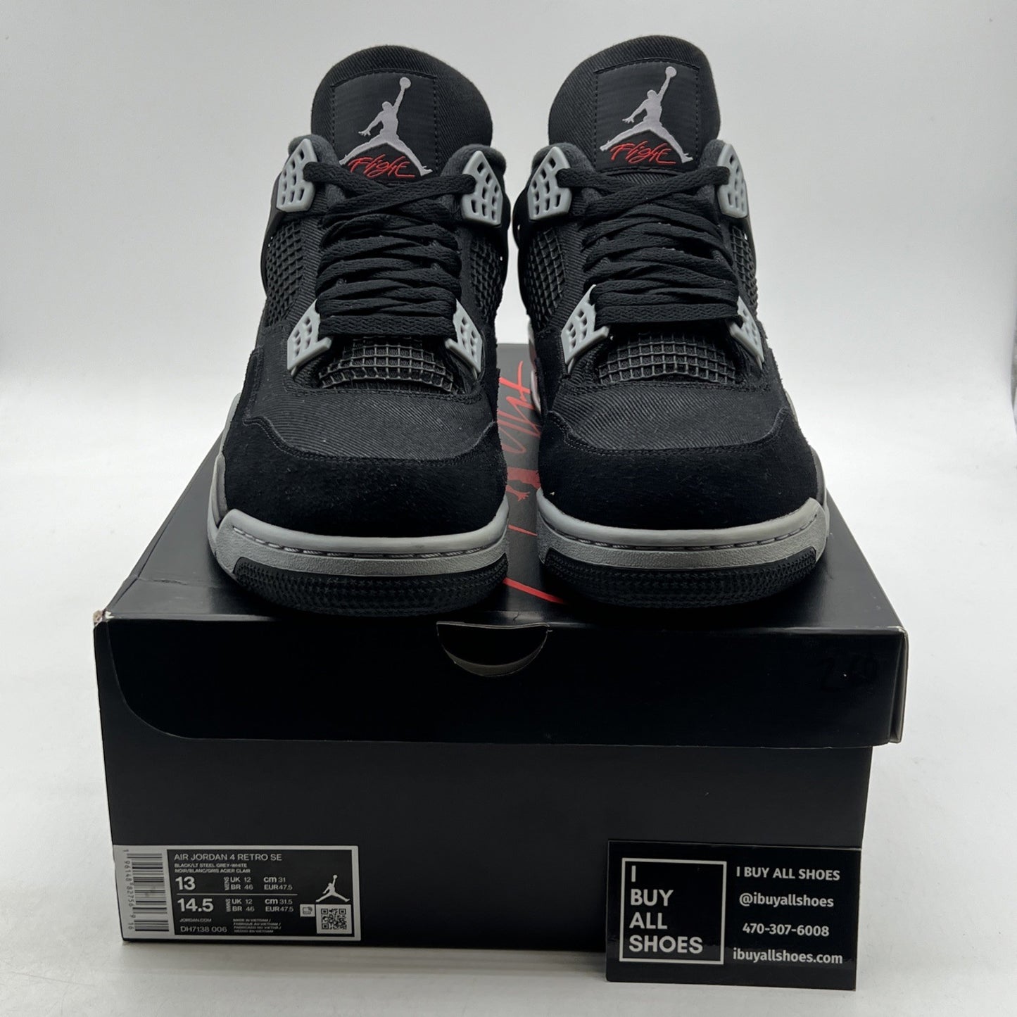 Size 13 - Air Jordan 4 Retro SE Mid Black Canvas (DH7138-006)