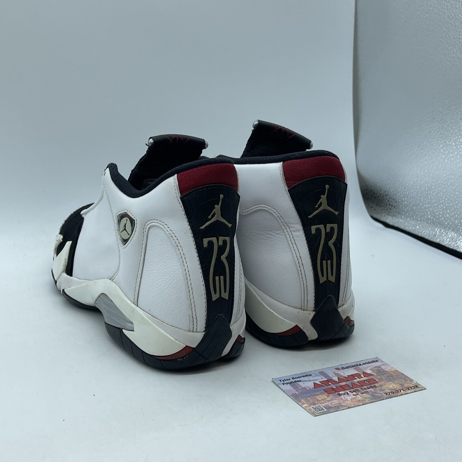 Size 8 - Air Jordan 14 Retro 2014 Black Toe Suede White Leather (487471-102)