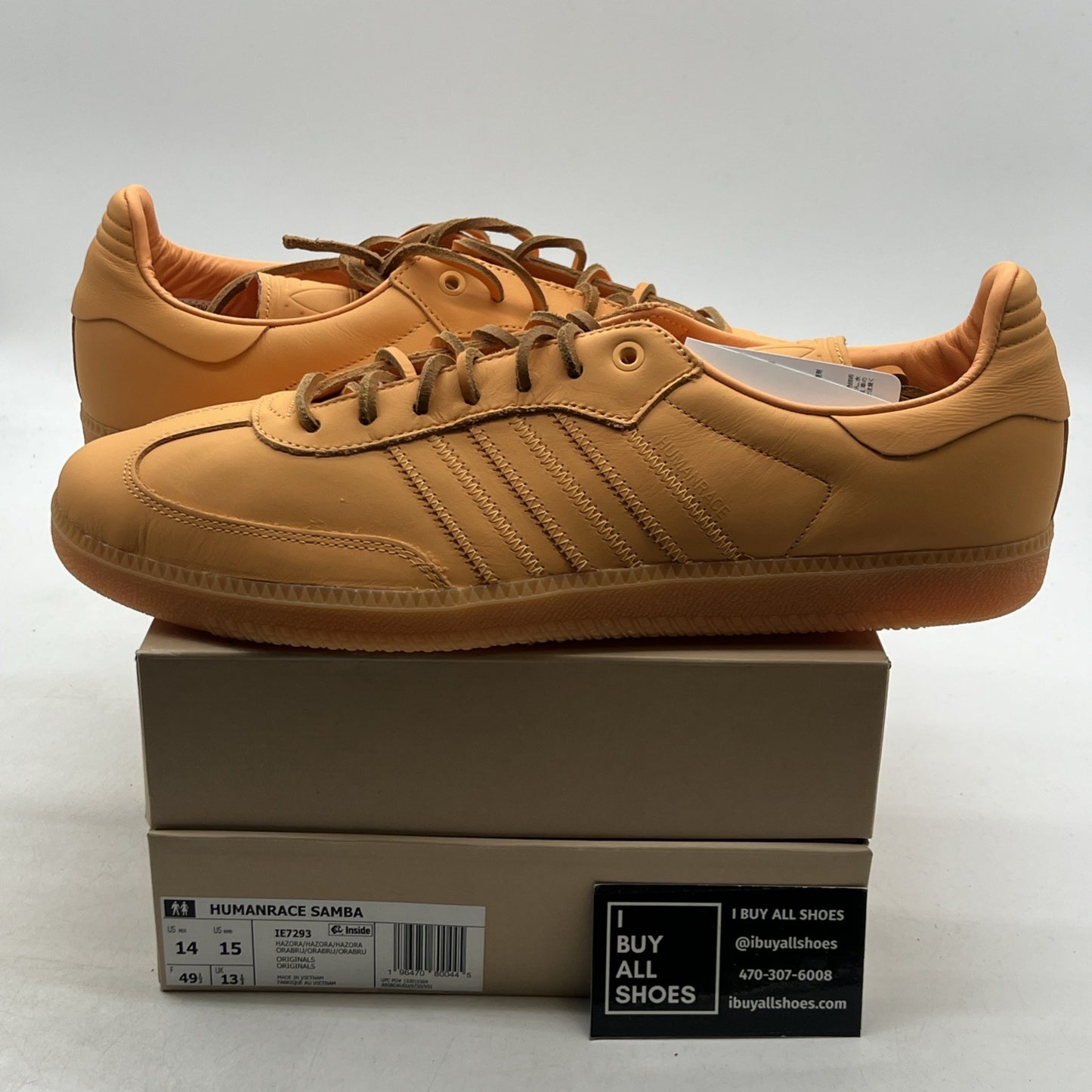 Size 14 - Adidas Pharrell x Humanrace Samba - Orange (IE7293)