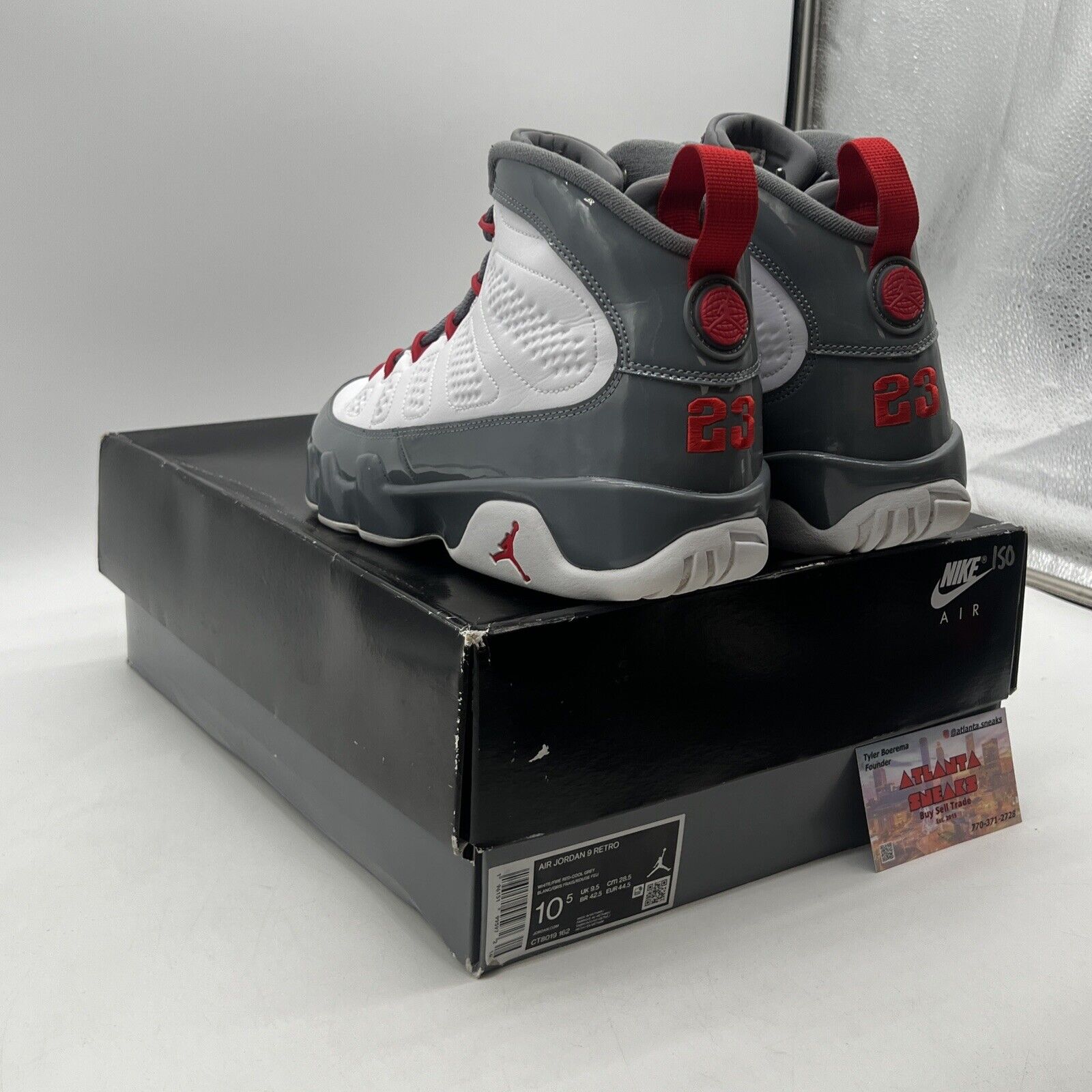 Size 10.5 - Jordan 9 Retro Mid Fire Red White Grey Leather (CT8019-162)