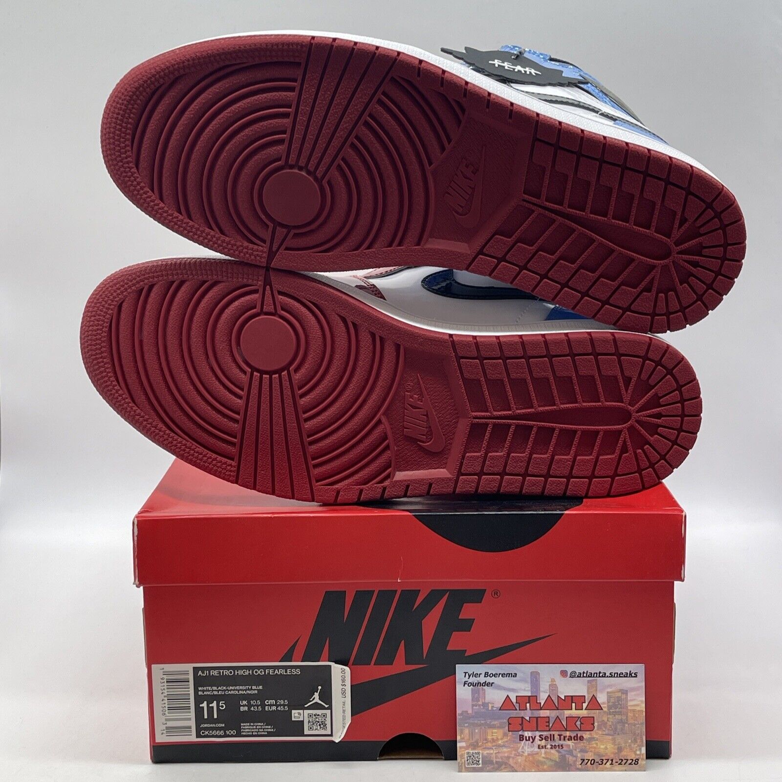 Size 11.5 - Jordan 1 Retro OG High Fearless Blue Red White Leather (CK5666-100)