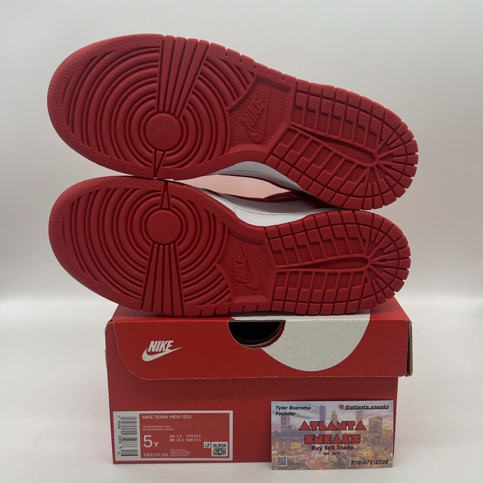 Nike Shoes 5 Youth Dunk High University Red Sneakers DB2179-106 Air Swoosh