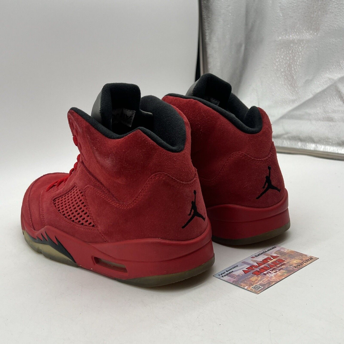 Size 10.5 - Air Jordan 5 Retro Red Suede Black Grey (136027-108)