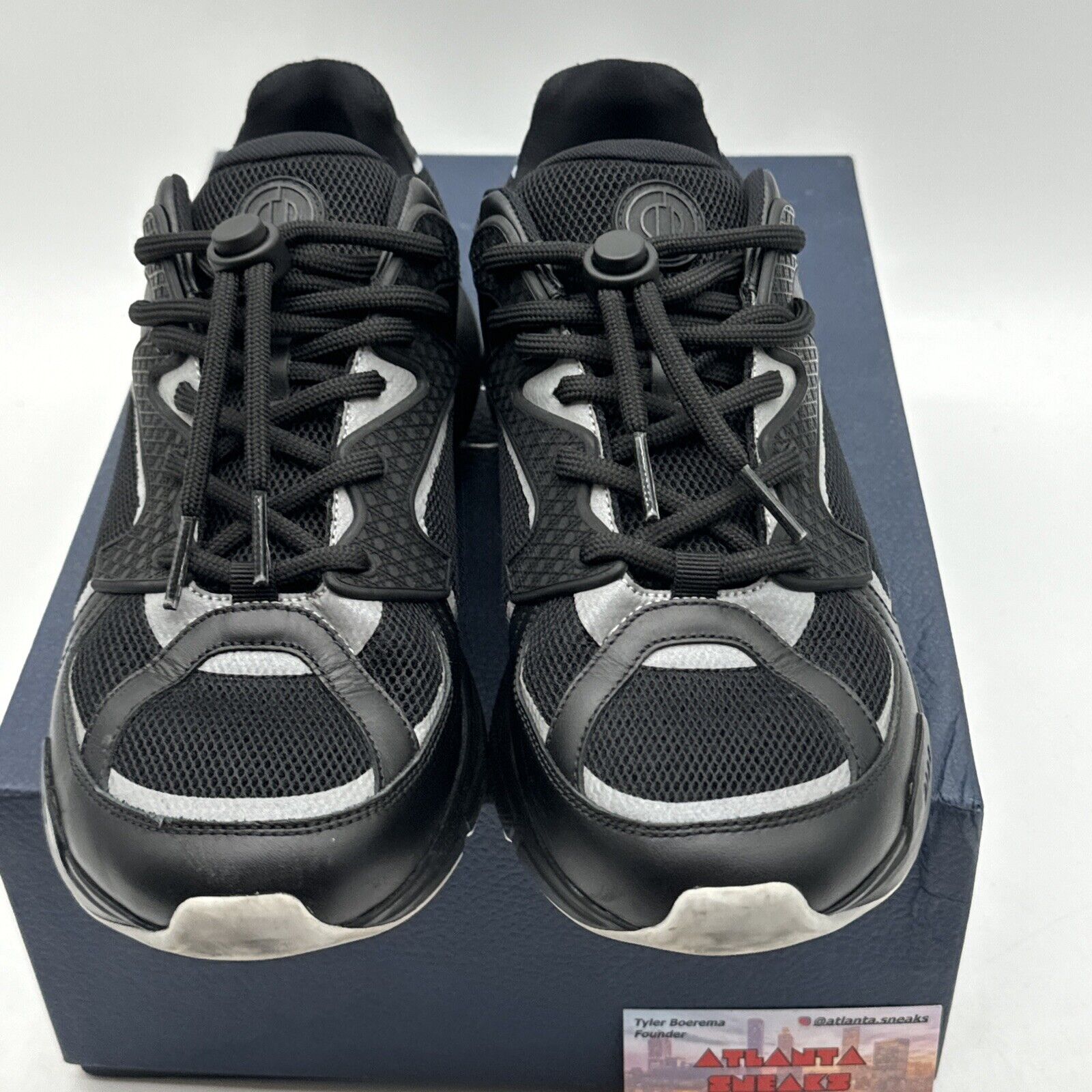 Size 9 / 42  - Dior B24 Black Silver Reflective Replacement Box Under Retail !!