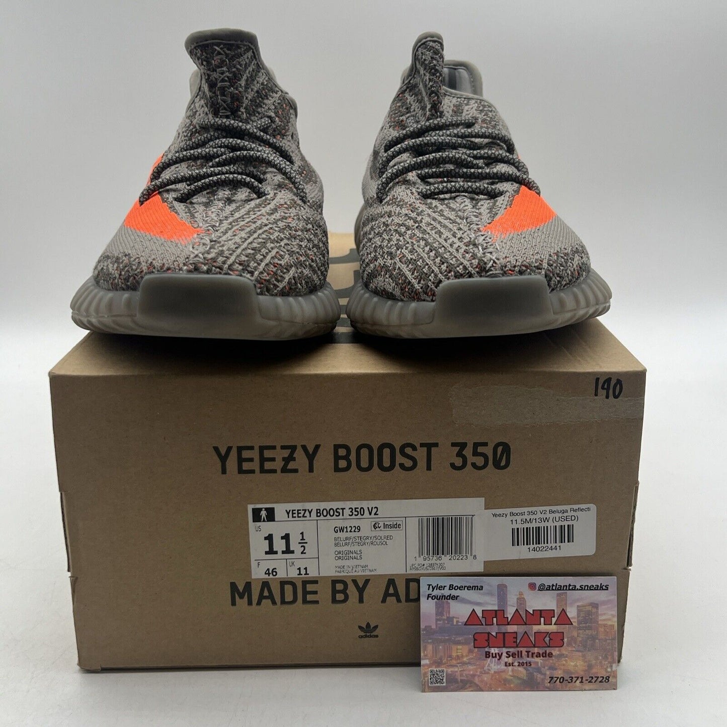 Size 11.5 - adidas Yeezy Boost 350 V2 Low Beluga Reflective Grey Orange (GW1229)