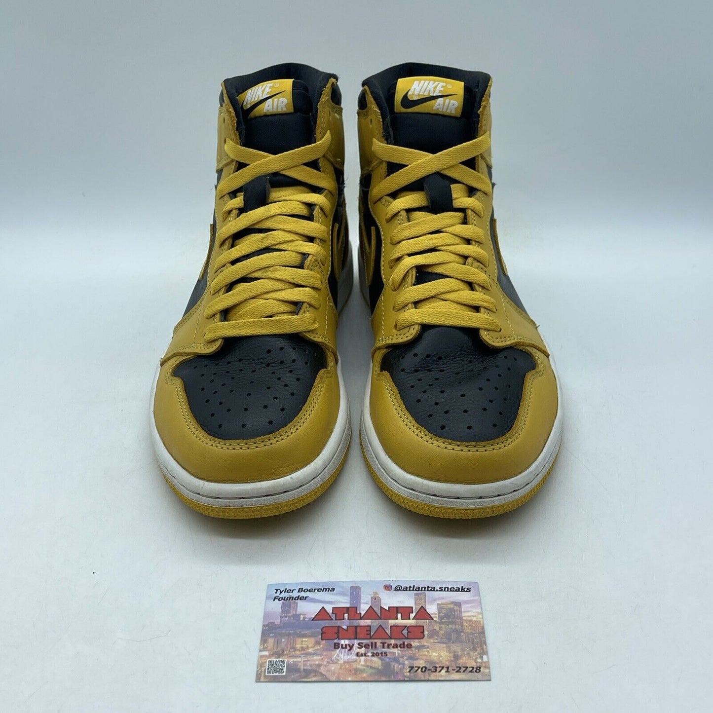 Size 8 - Jordan 1 Retro OG High Pollen Yellow Black White Leather (555088-701)