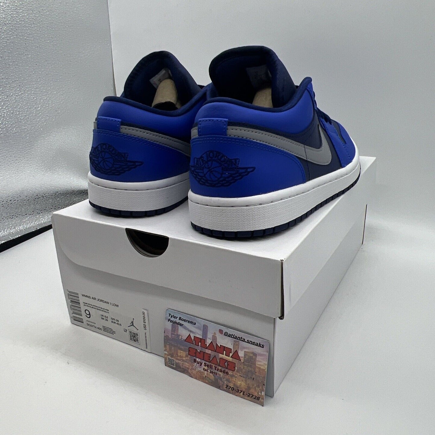 Nike Air Jordan Retro 1 Low Women's 9 White Game Royal Sneakers DC0774-400