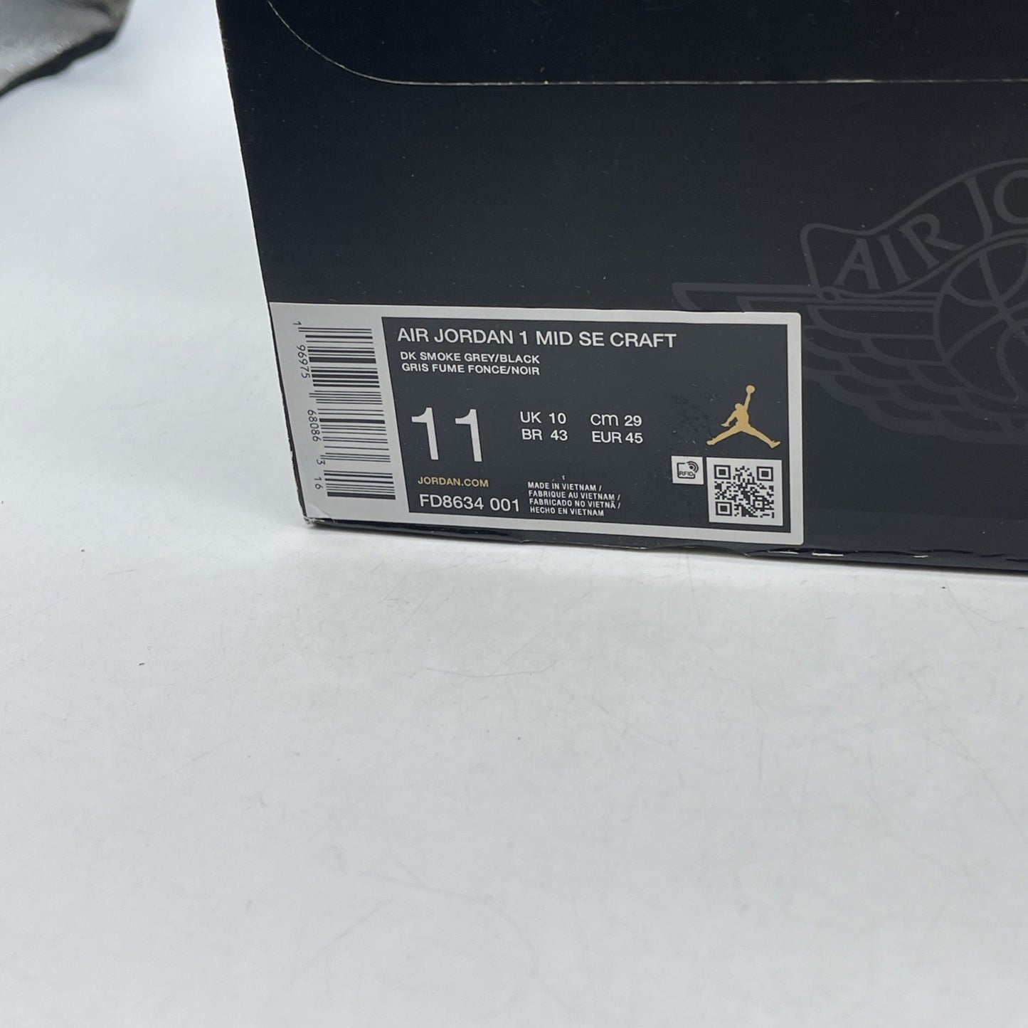 Size 11 - Air Jordan 1 SE Craft Mid Dark Smoke Red (FD8634-001)