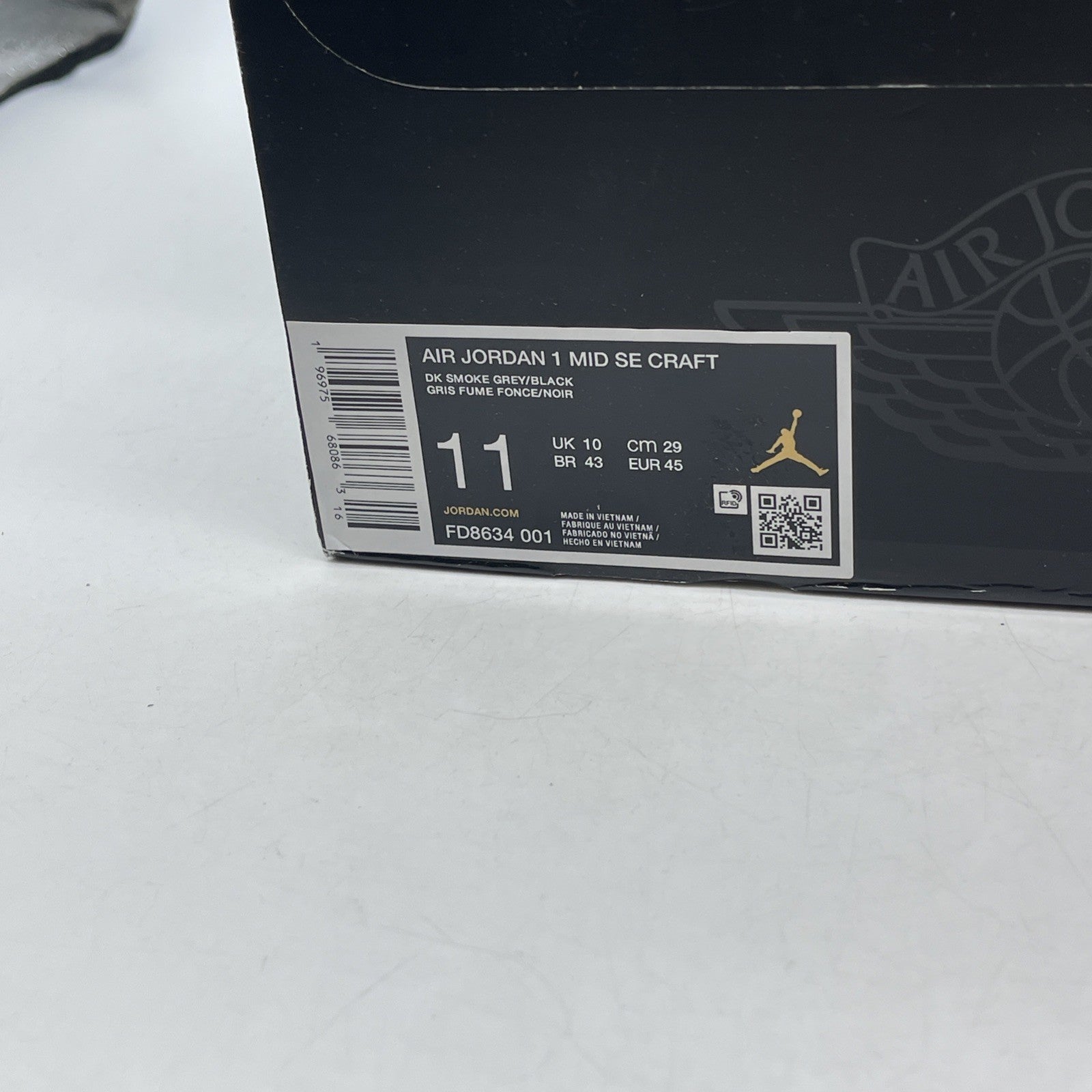 Size 11 - Air Jordan 1 SE Craft Mid Dark Smoke Red (FD8634-001)