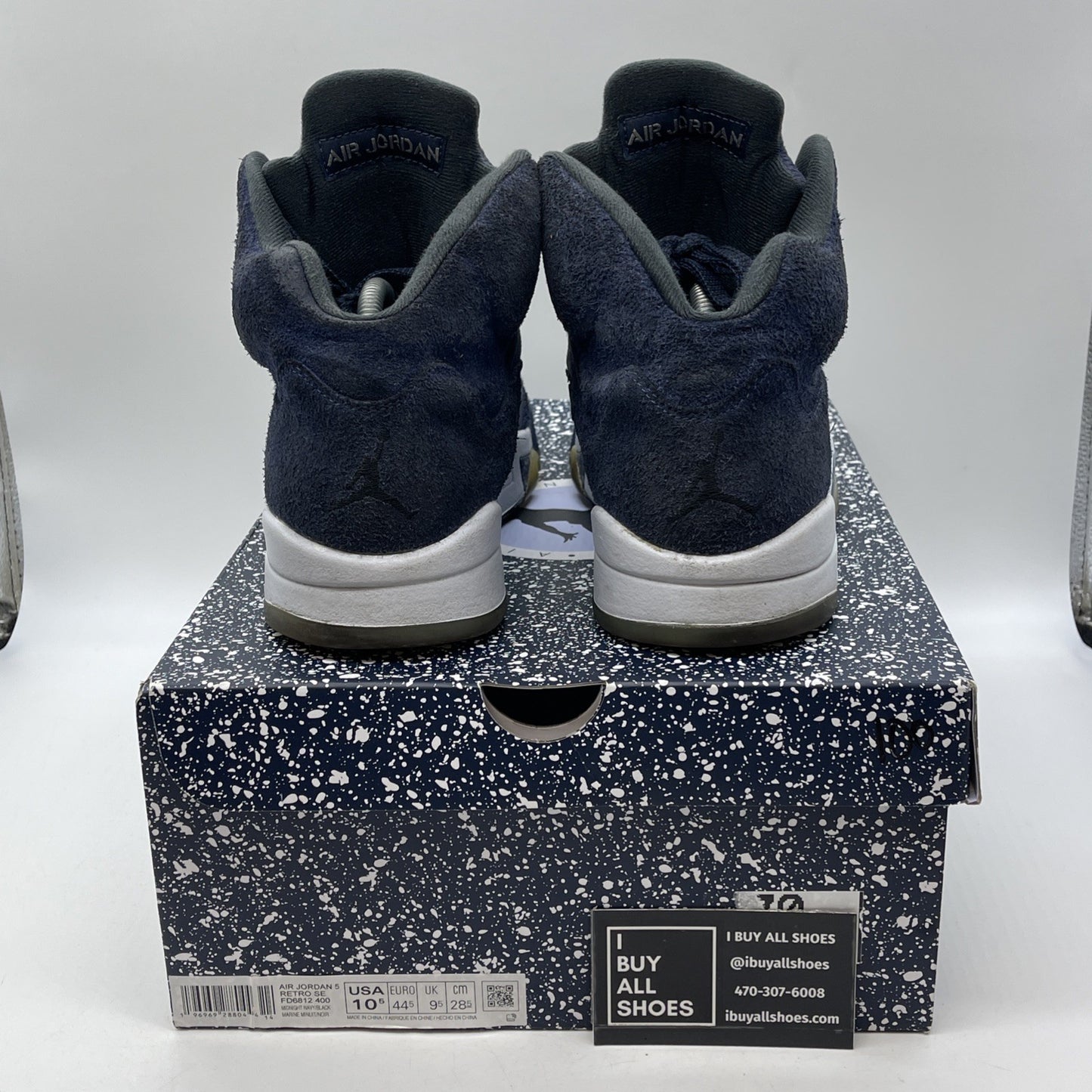 Size 10.5 - Air Jordan 5 Retro SE Midnight Navy Grey Suede (FD6812-400)