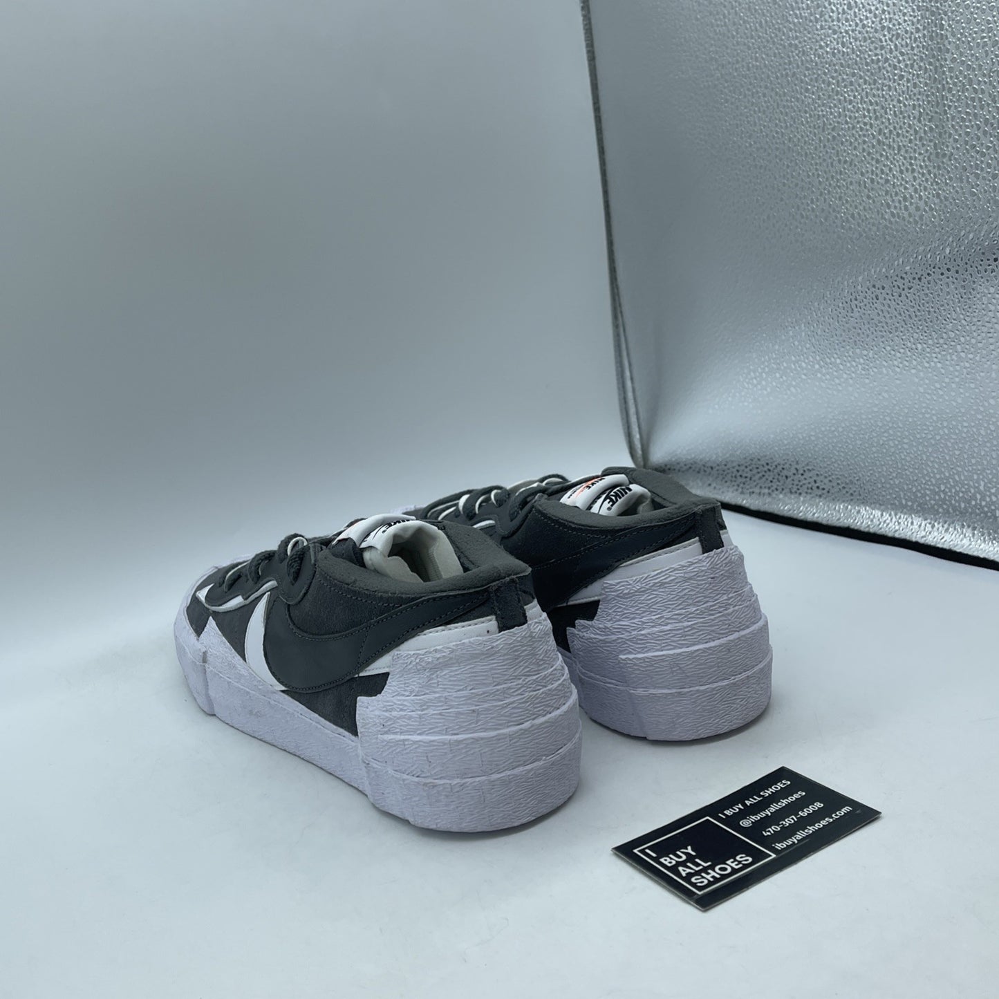 Size 11 - Nike sacai x Blazer Low Iron Grey White Suede Leather (DD1877-002)
