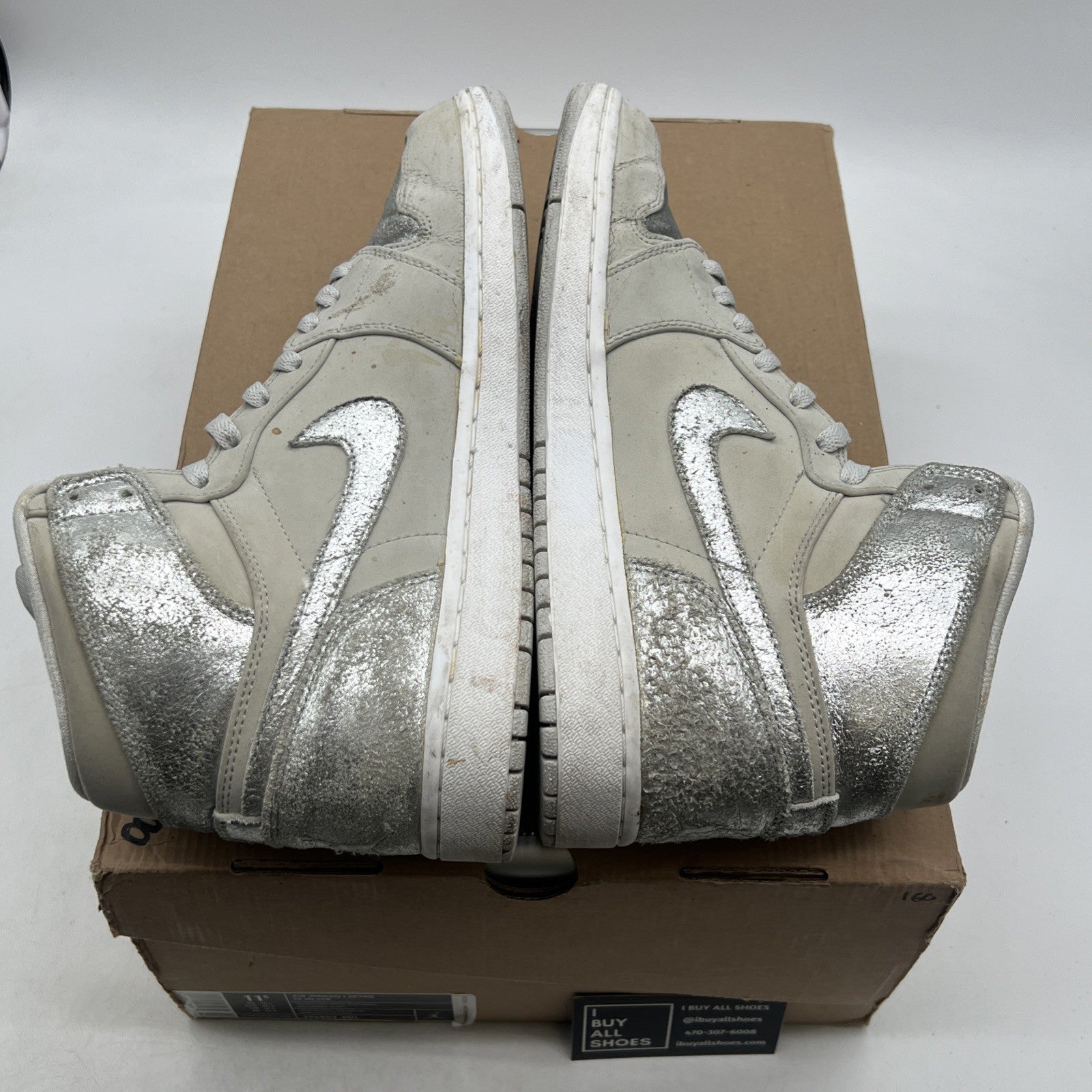 Size 11.5 - Air Jordan 1 Retro Silver High 25th Anniversary (396009-001)
