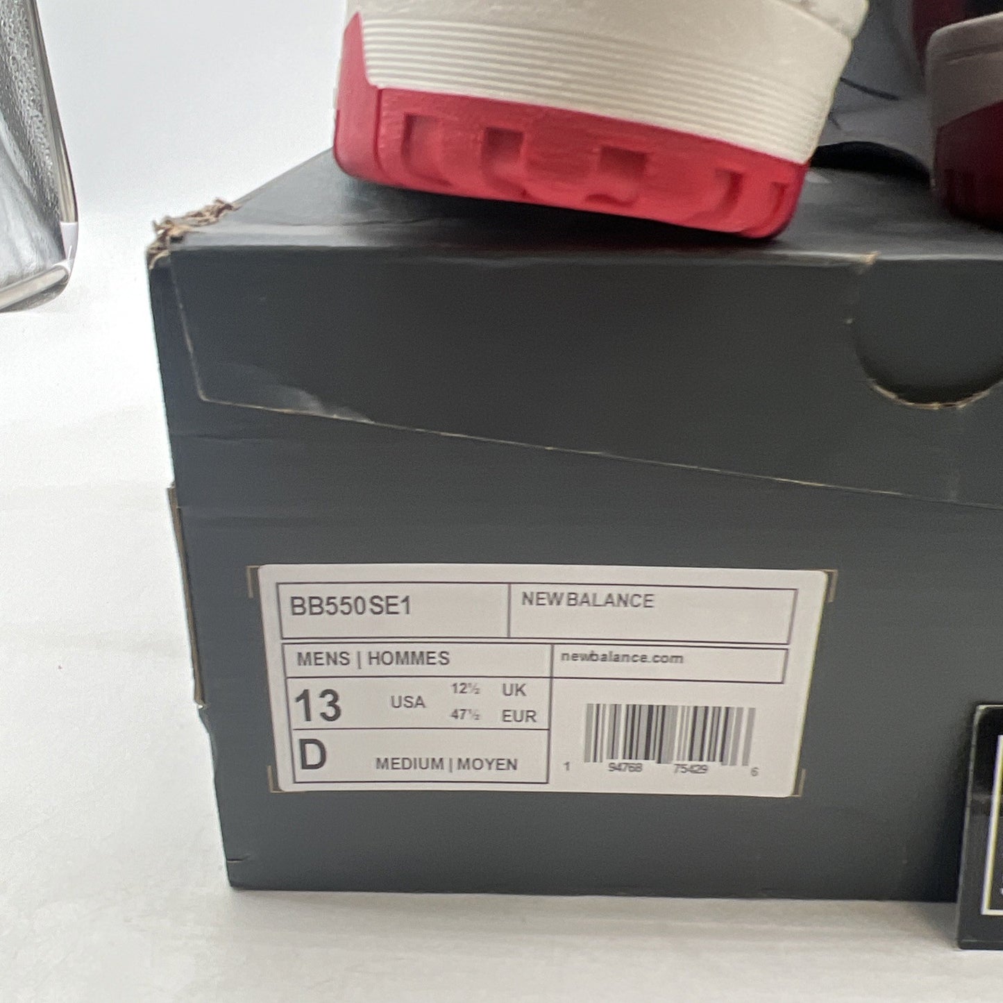 Size 13 - New Balance 550 White Team Red (BB550SE1)