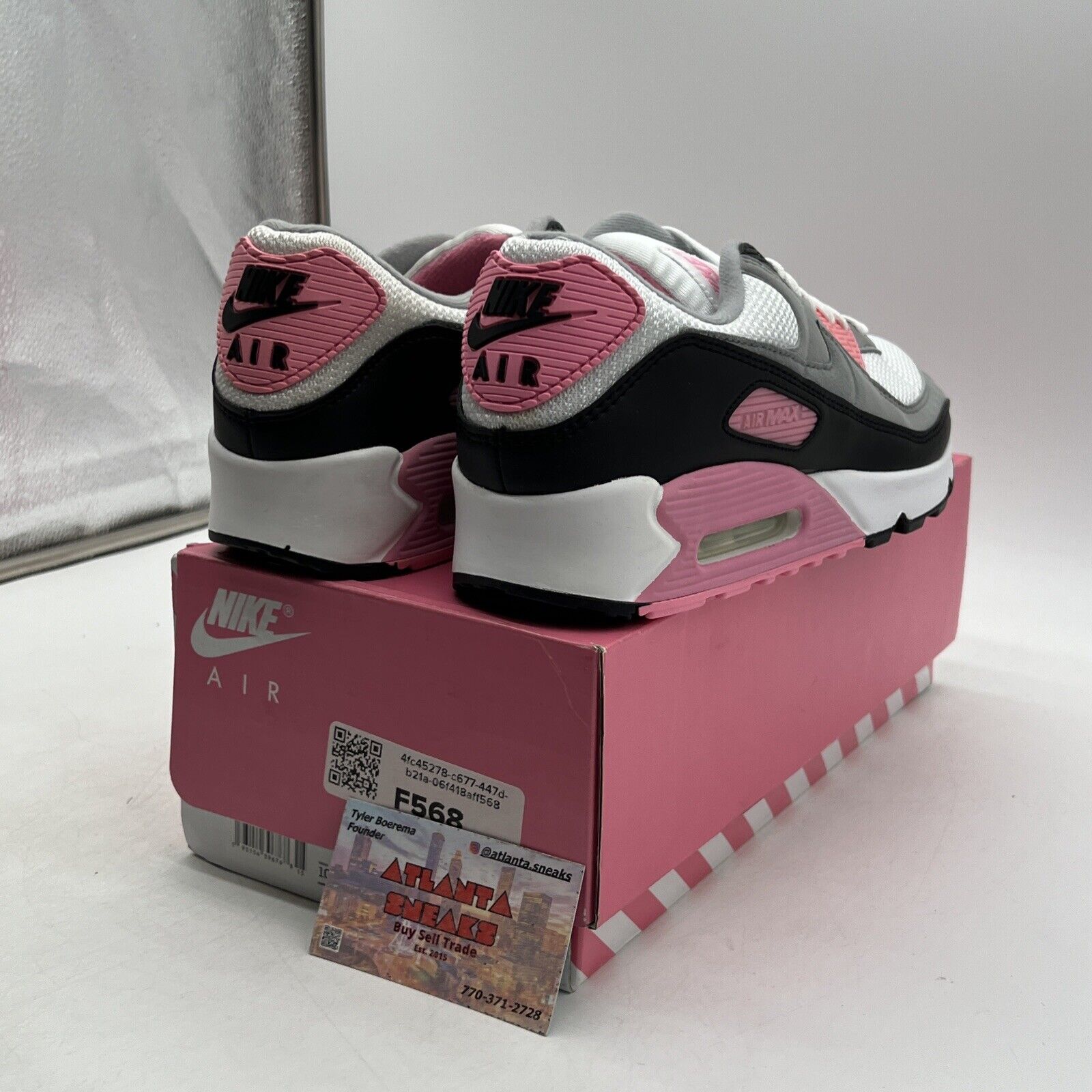 Size 10 - Nike Air Max 90 Rose Pink Black Grey White Suede (CD0881-101)