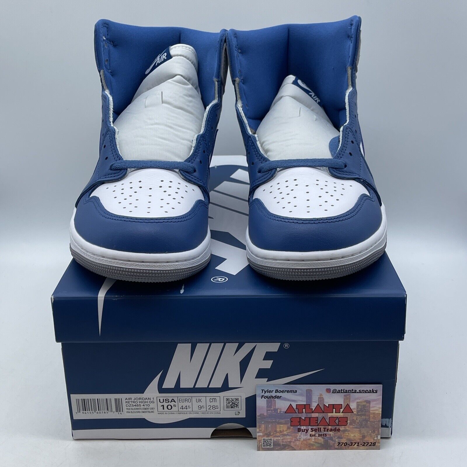 Size 10.5 - Jordan 1 Retro OG High True Blue Grey White Suede (DZ5485-410)