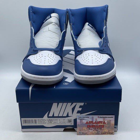 Size 10.5 - Jordan 1 Retro OG High True Blue Grey White Suede (DZ5485-410)