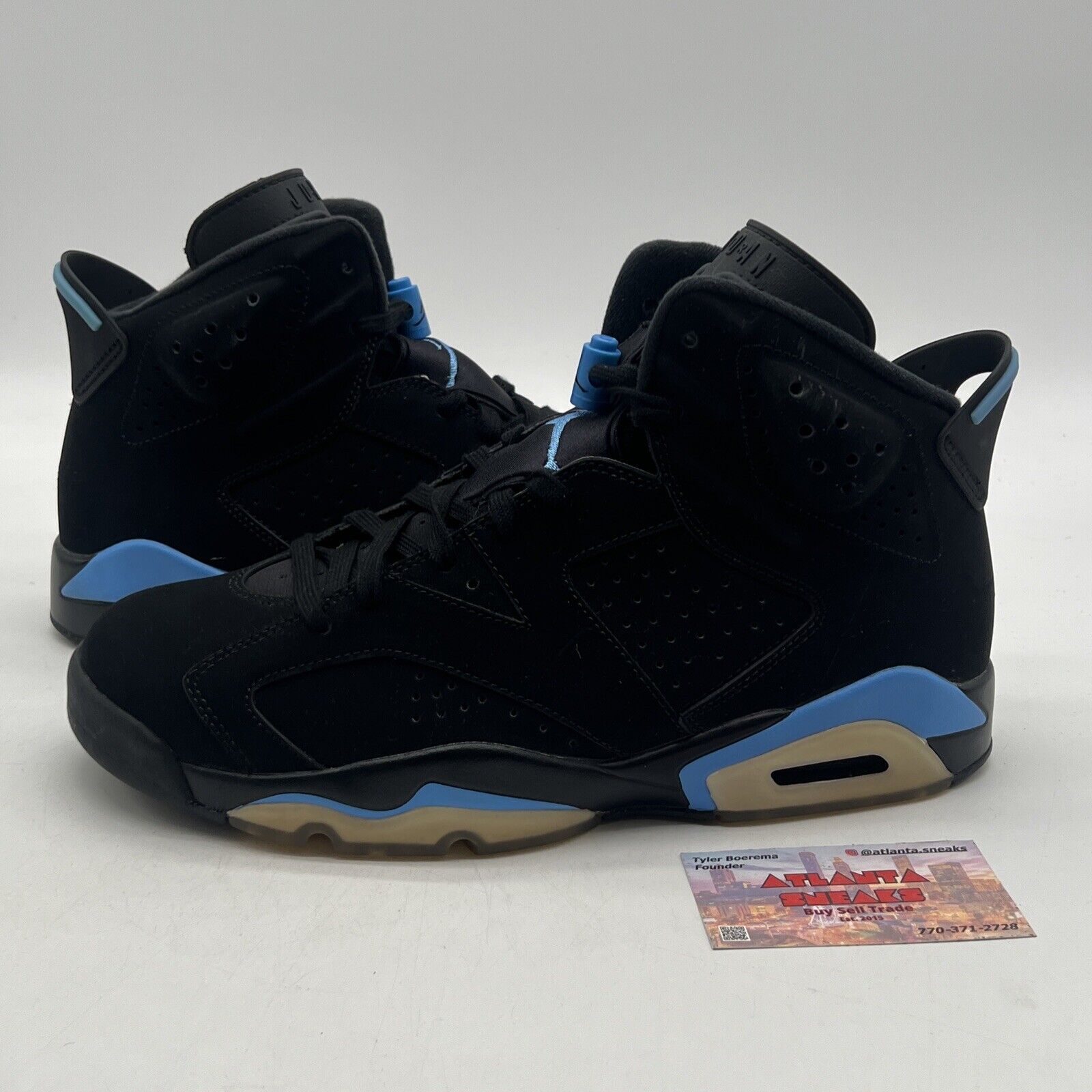 Size 10 - Air Jordan 6 Retro UNC Black Blue Suede (384664-006)