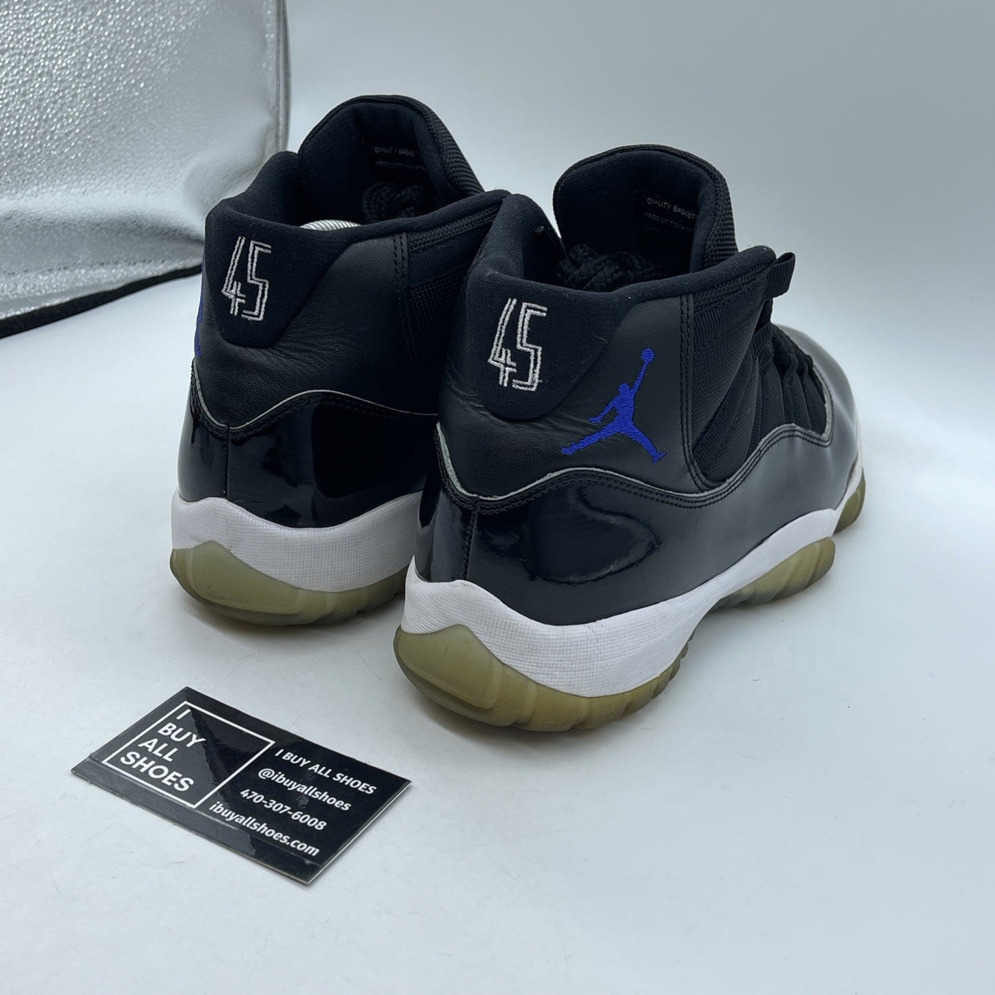 Size 9.5 - Jordan 11 Retro High Space Jam Black Suede Leather (378037-003)