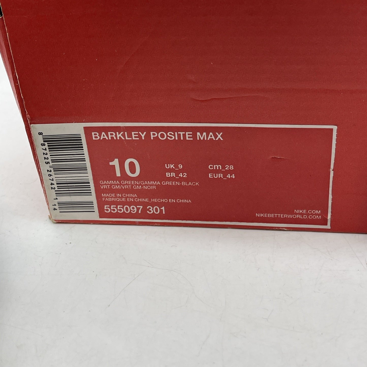 Size 10 - Nike Barkley Posite Max Gamma Green (555097-301)