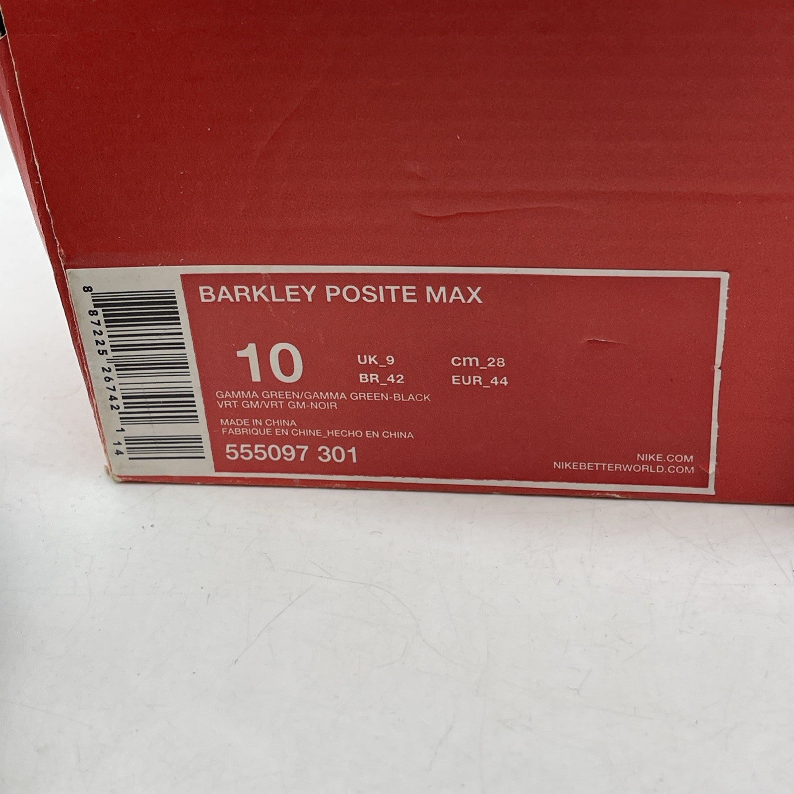 Size 10 - Nike Barkley Posite Max Gamma Green (555097-301)