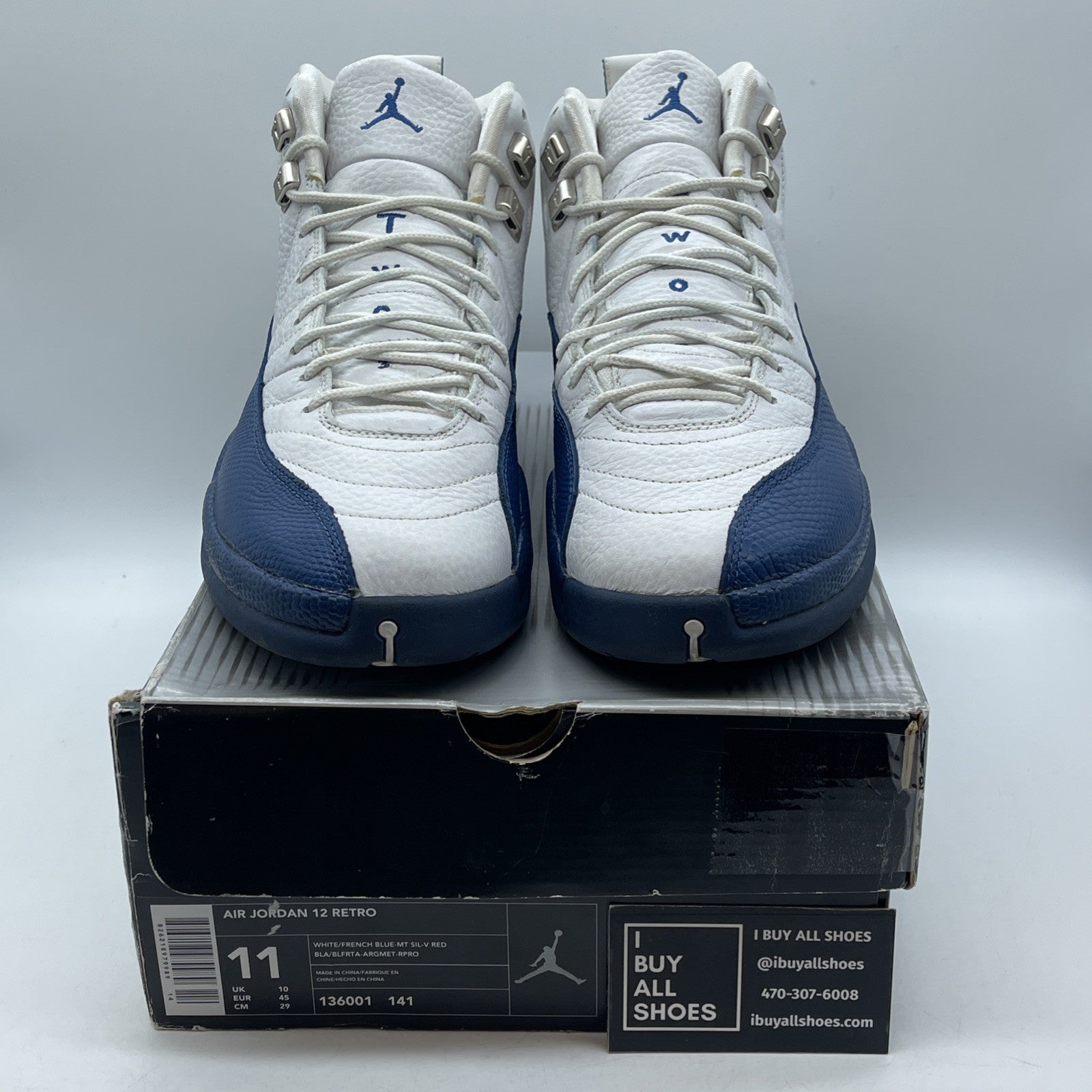 Size 11 - Air Jordan 12 Retro 2004 French Blue White Leather (136001-141)