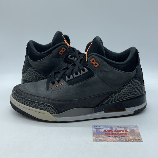 Size 11 - Air Jordan 3 Retro Fear Pack Black Orange Suede Leather (626967-040)