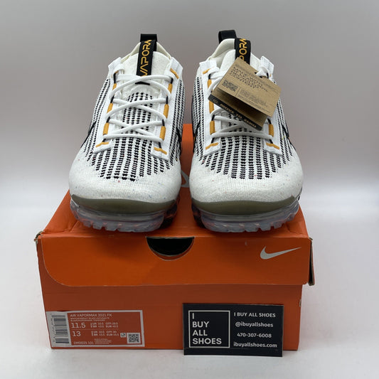 Size 11.5 - Nike Air VaporMax 2021 Flyknit White Kumquat Suede (DM0025-101)