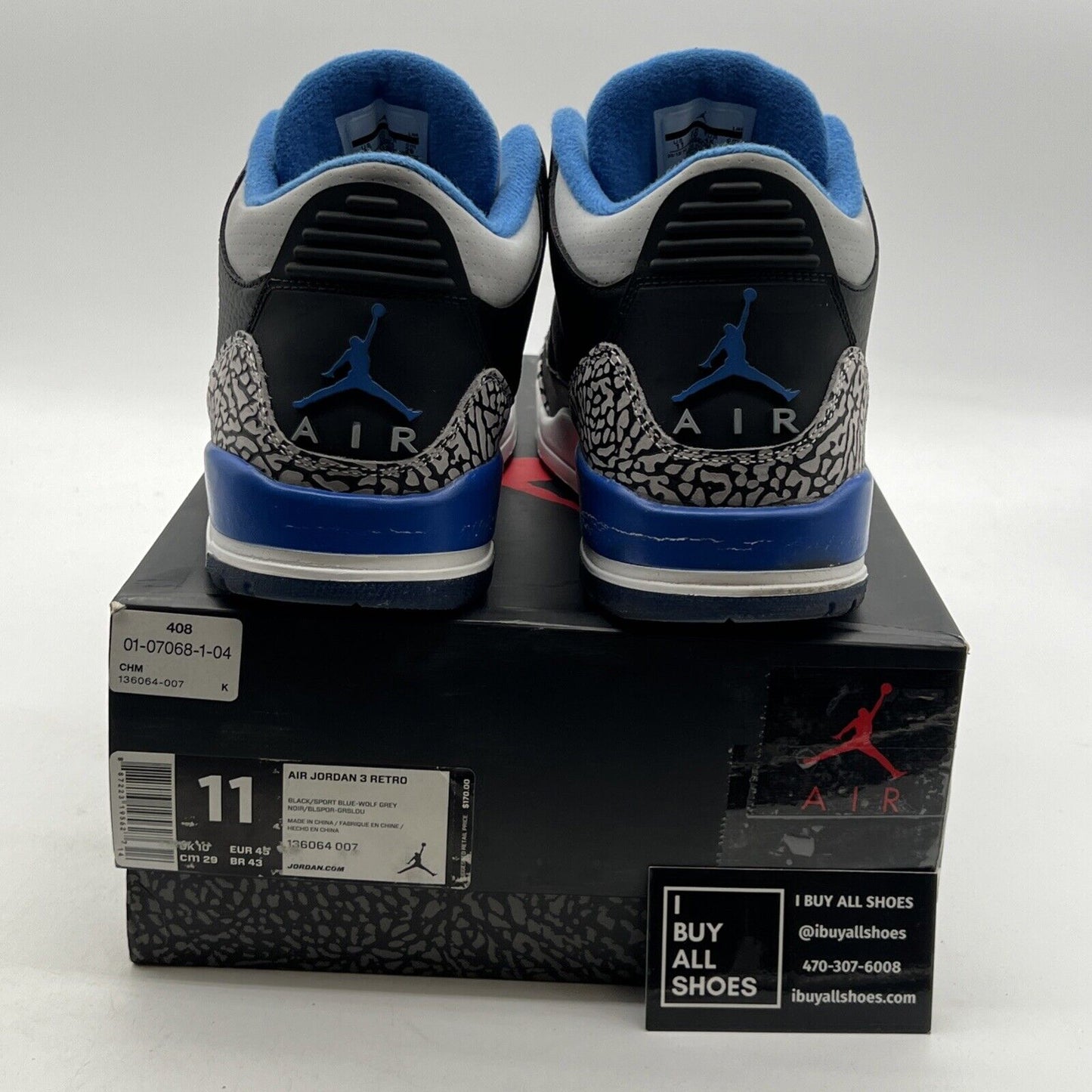 Size 11 - Air Jordan 3 Retro Sport Blue (136064-007)