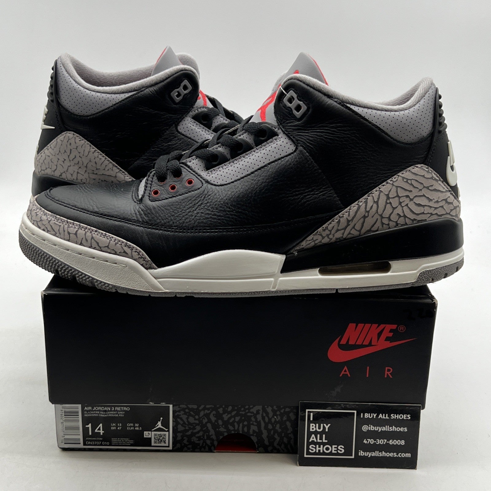 Size 14 - Air Jordan 3 Retro OG 2024 Black Cement (DN3707-010)