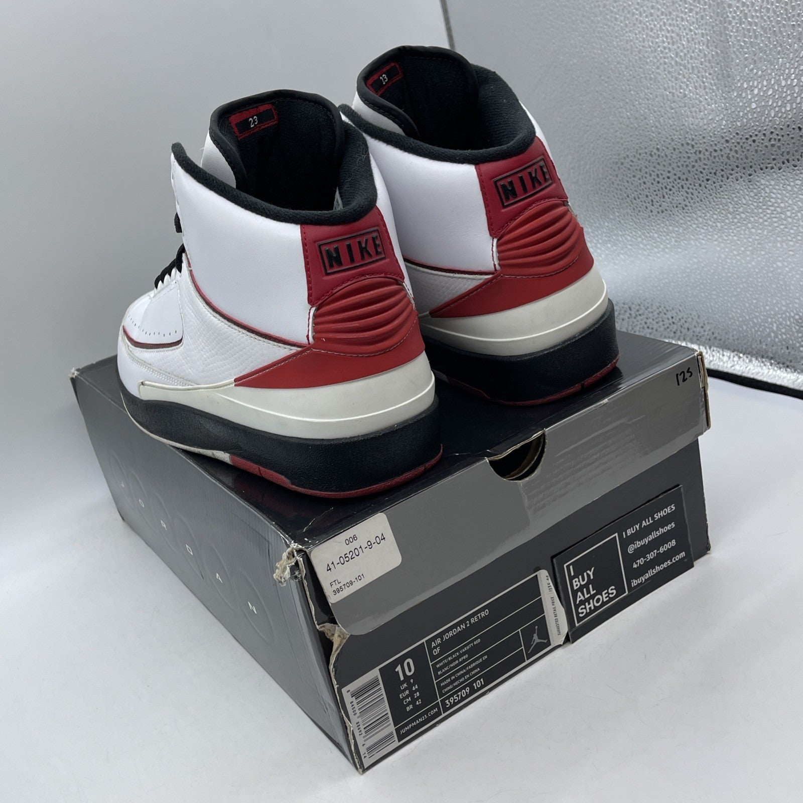 Size 10 - Air Jordan 2 Retro QF 2010 Varsity Red White Leather (395709-101)
