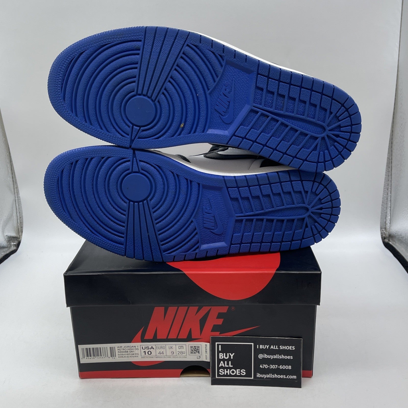 Size 10 - Air Jordan 1 Retro OG High Royal Toe (555088-041)