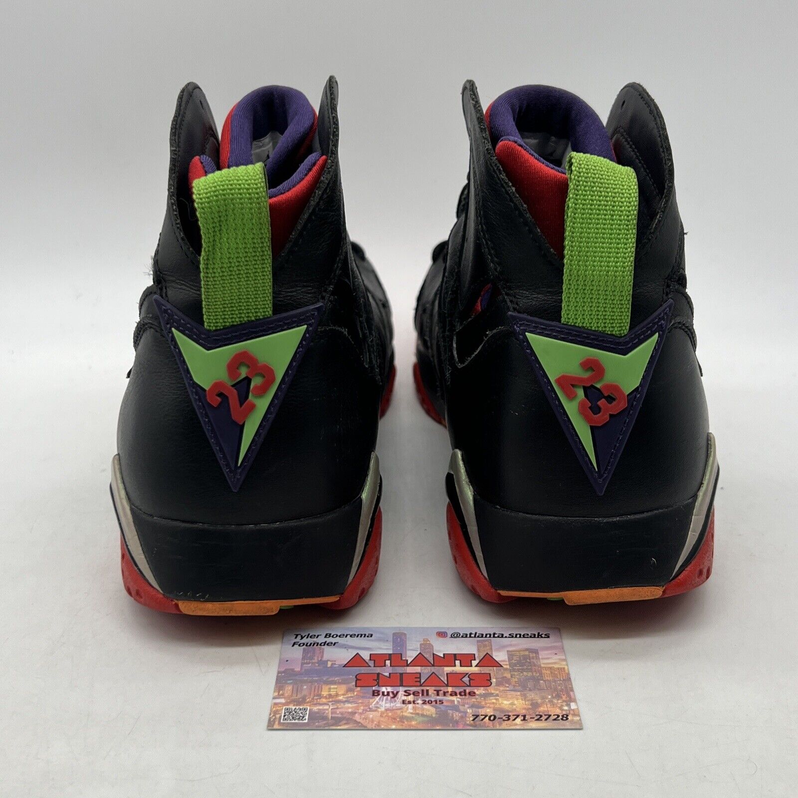 Size 12 - Air Jordan 7 Retro Marvin the Martian Black Green Leather (304775-028)