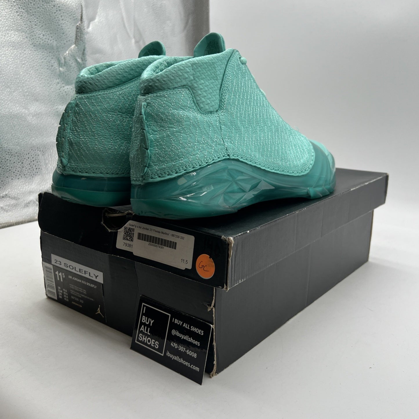 Size 11.5 - SoleFly x Air Jordan 23 Retro Florida Marlins (887230-332)