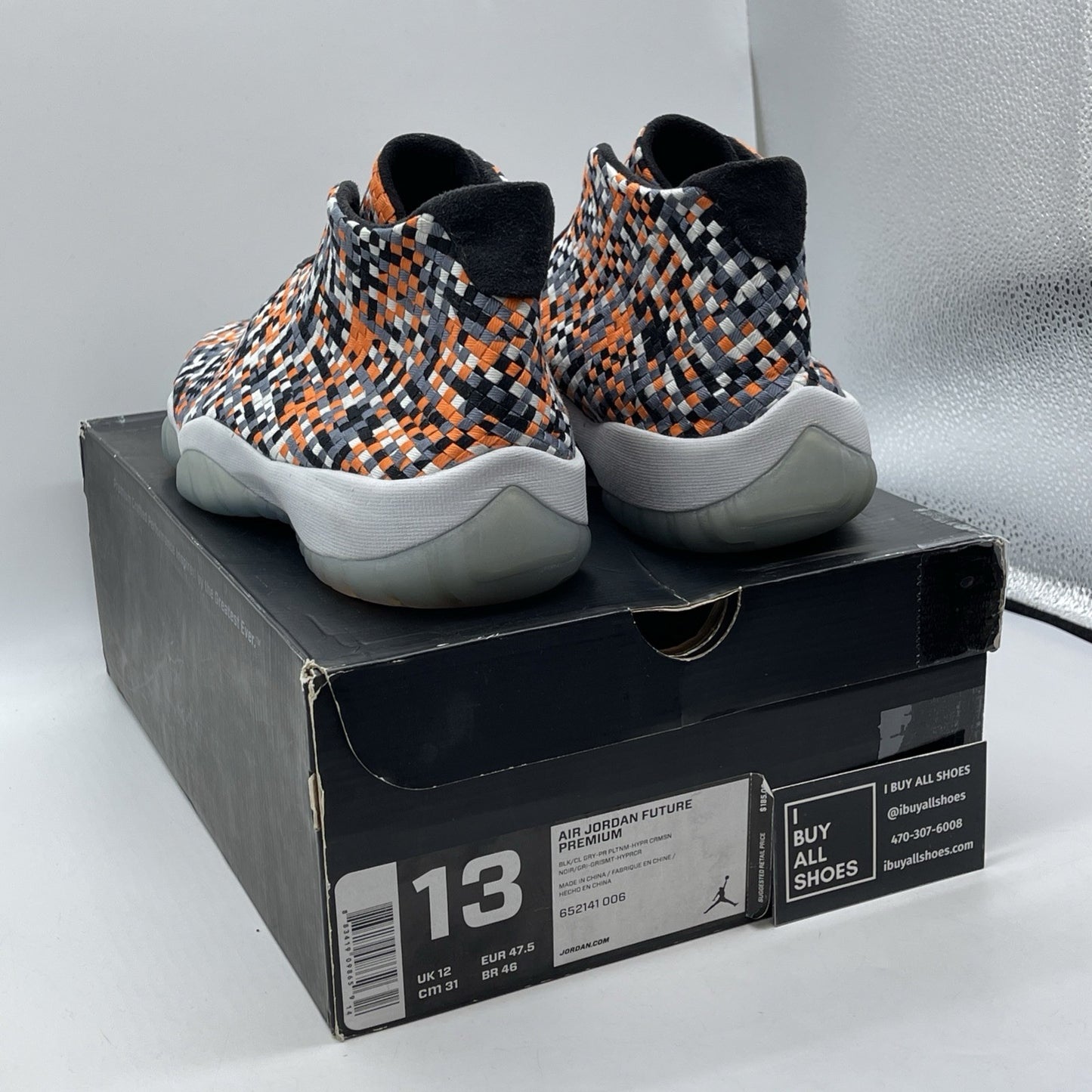 Size 13 - Air Jordan Future Premium Easter Orange Black Suede (652141-006)