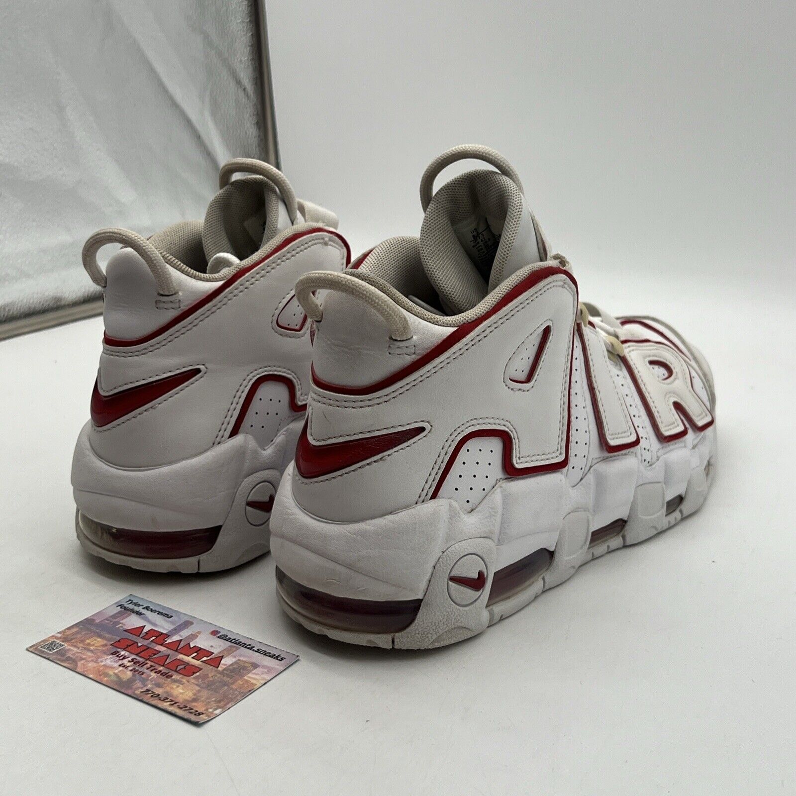 Size 8.5 - Nike Air More Uptempo 2021 White Varsity Red Leather (921948-10221)