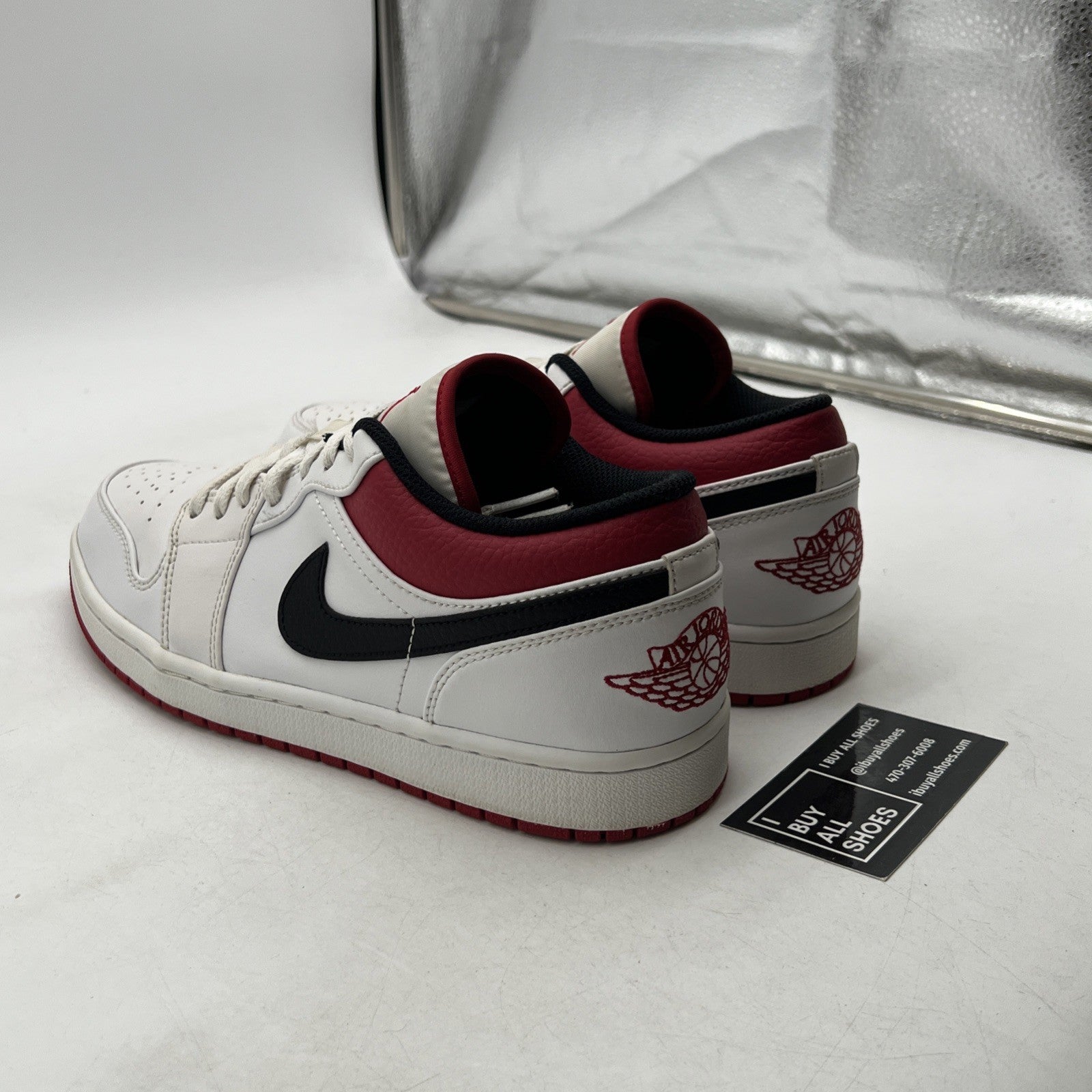 Size 10 - Air Jordan 1 Low White University Red (553558-118)