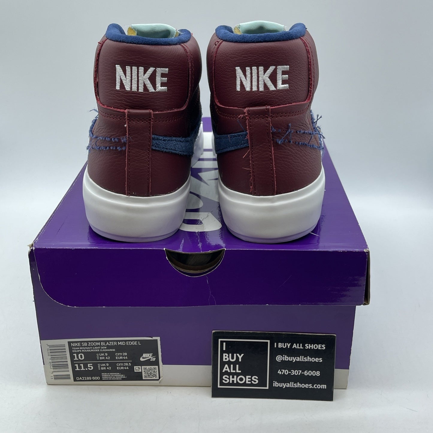 Size 10 - Nike Zoom Blazer Edge SB Mid Team Red Navy Suede Leather (DA2189-600)