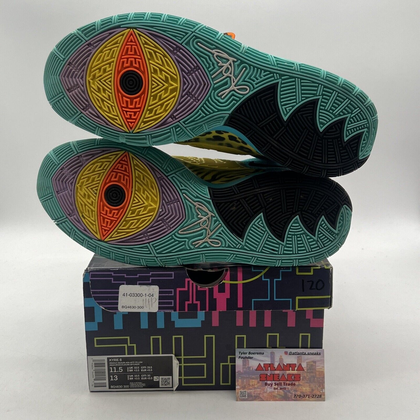Size 11.5 - Nike Kyrie 6 Oracle Aqua Black Orange Aqua (BQ4630-300)