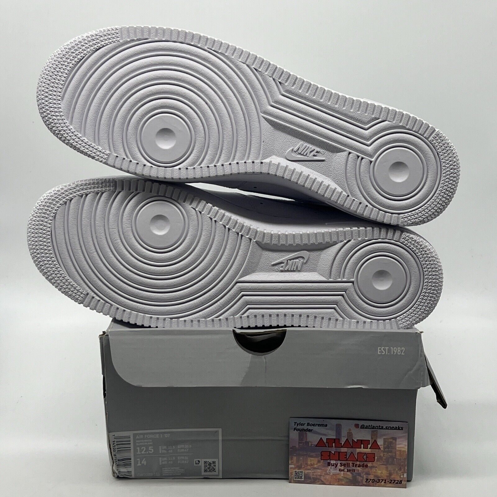 Size 12.5 - Nike Air Force 1 '07 Low Triple White Leather (CW2288-111)