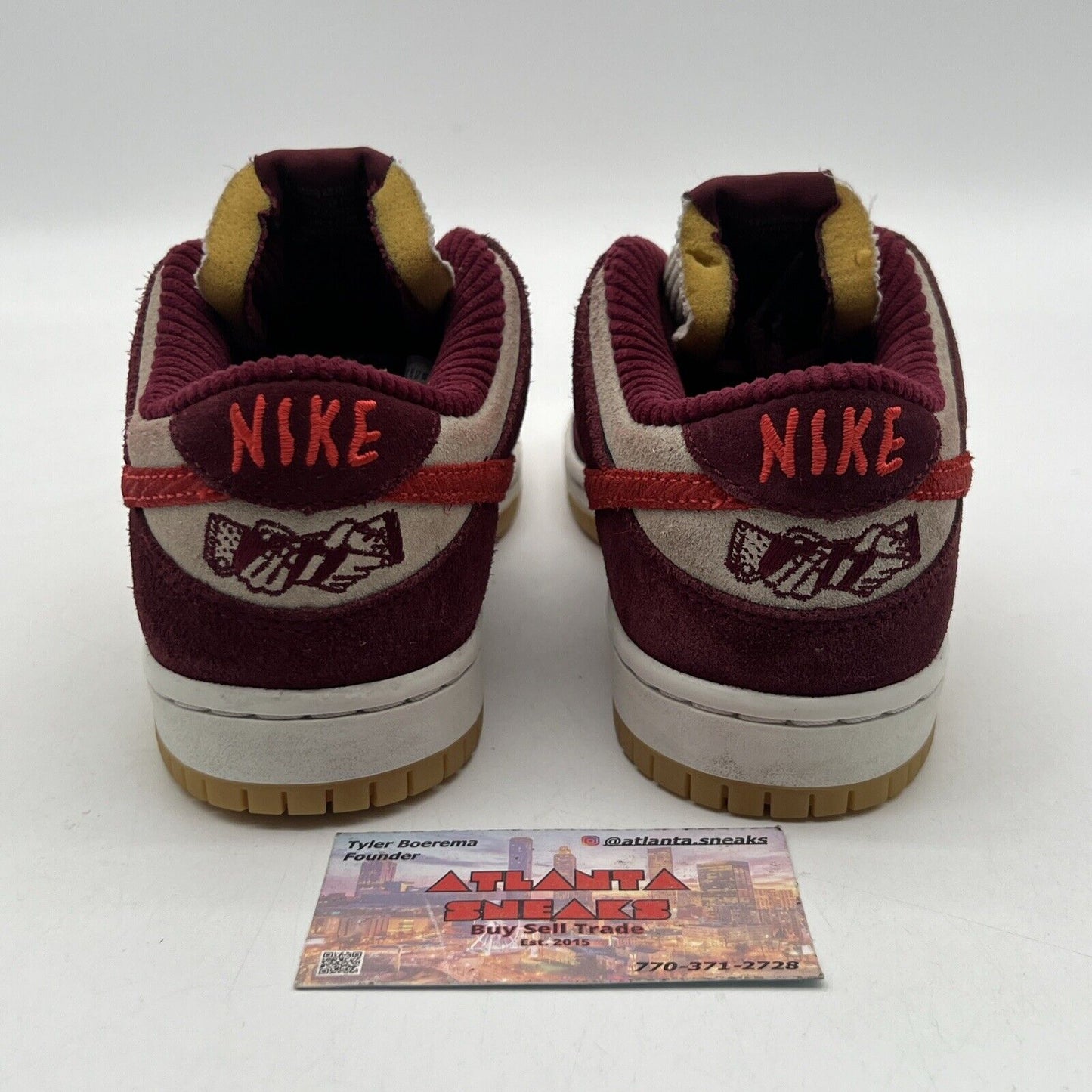 Size 4.5 - Nike Skate Like a Girl x Dunk SB Low White Maroon Suede (DX4589-600)