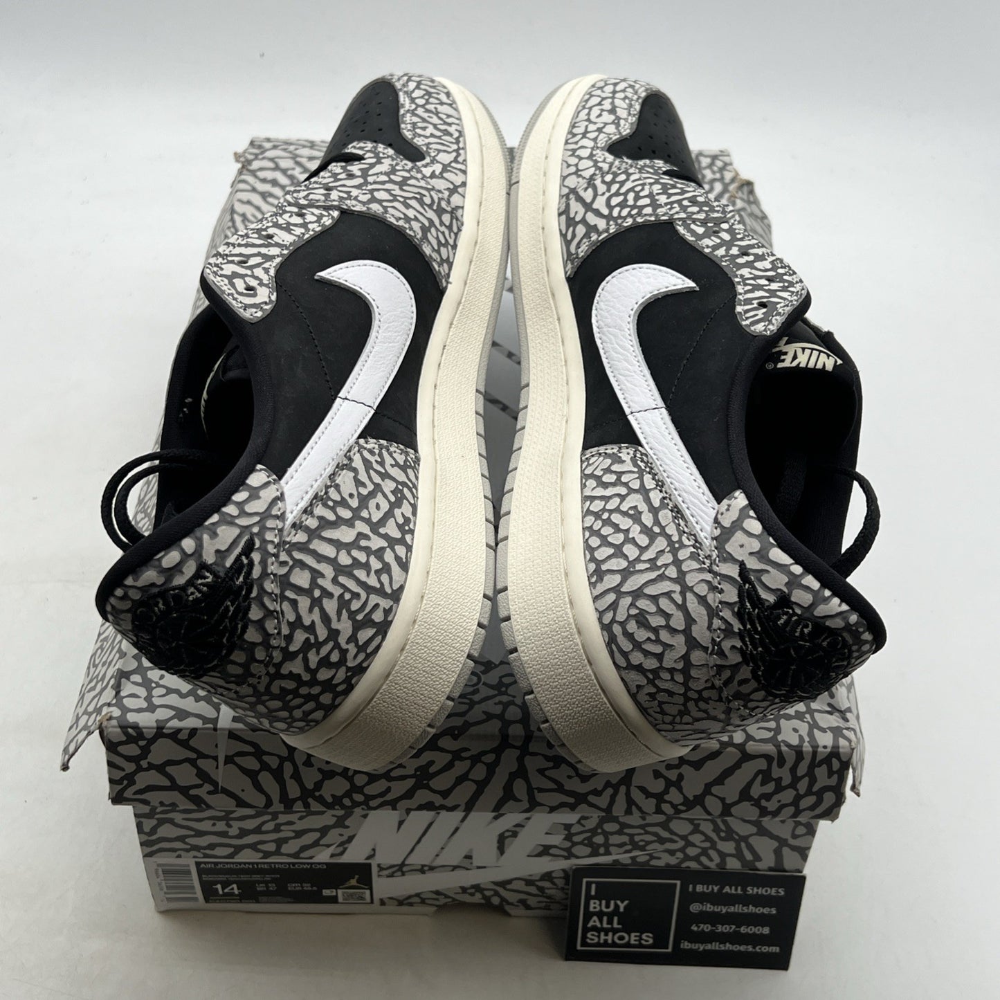 Size 14 - Air Jordan 1 Retro OG Low Black Cement (CV0790-001)