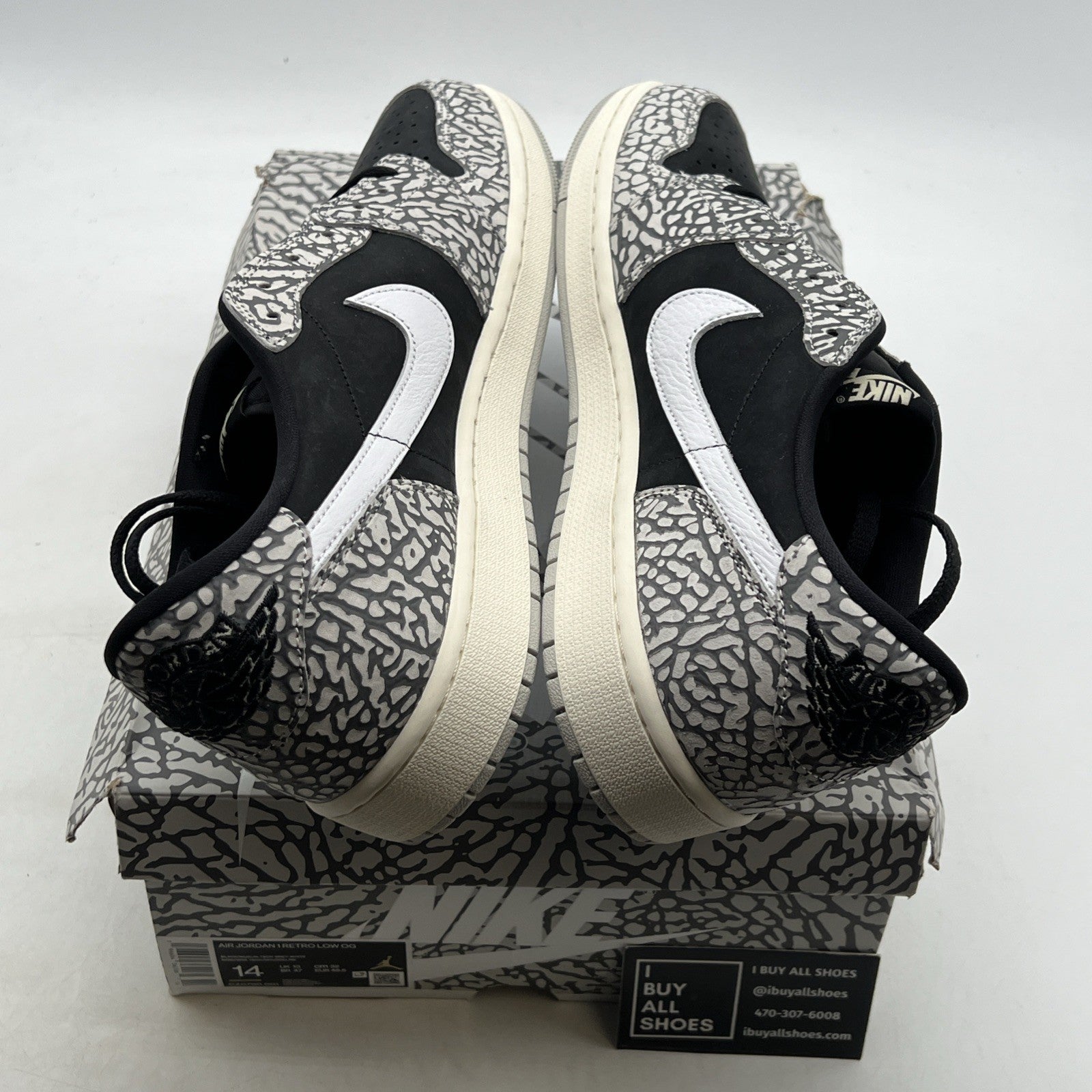 Size 14 - Air Jordan 1 Retro OG Low Black Cement (CV0790-001)