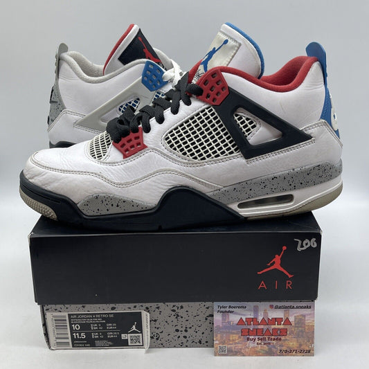 Size 10 - Jordan 4 Retro SE Mid What The 4 White Black Grey Leather (CI1184-146)