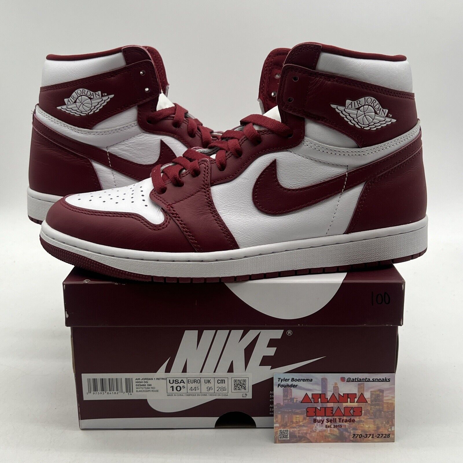 Size 10.5 - Air Jordan 1 Retro OG High Artisanal Red White Leather (DZ5485-160)