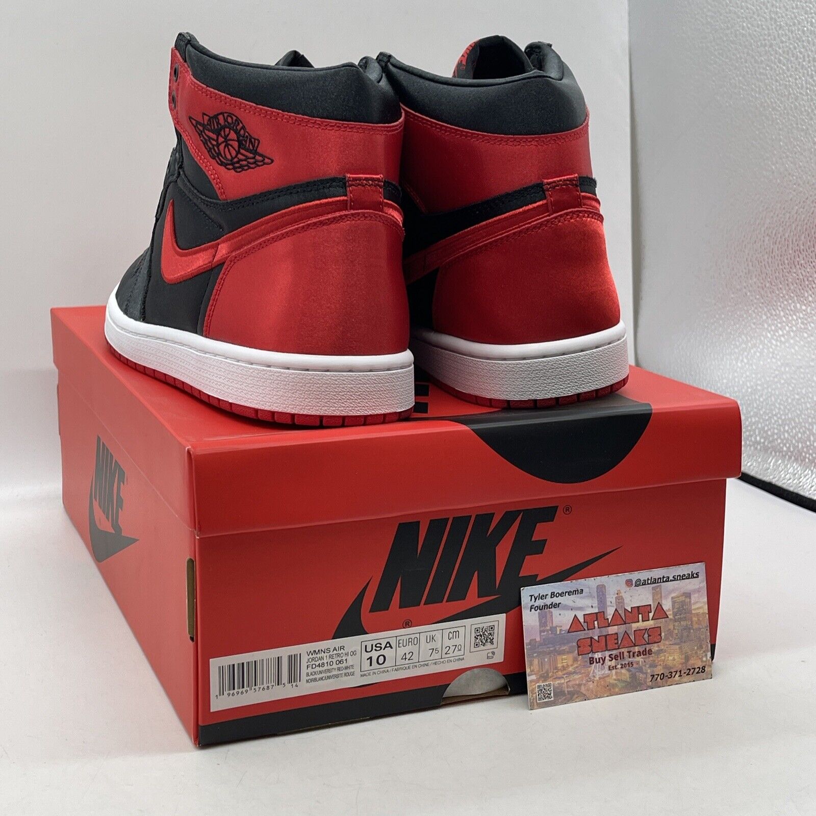 Size 10W - Air Jordan 1 Retro OG 2023 High Satin Bred Black Suede (FD4810-061)