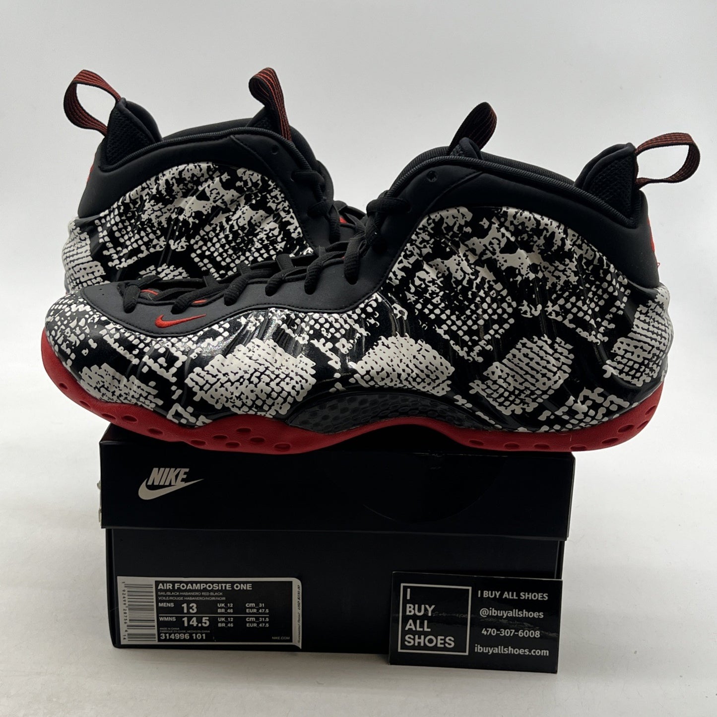 Size 13 - Nike Air Foamposite One Albino Snakeskin (314996-101)
