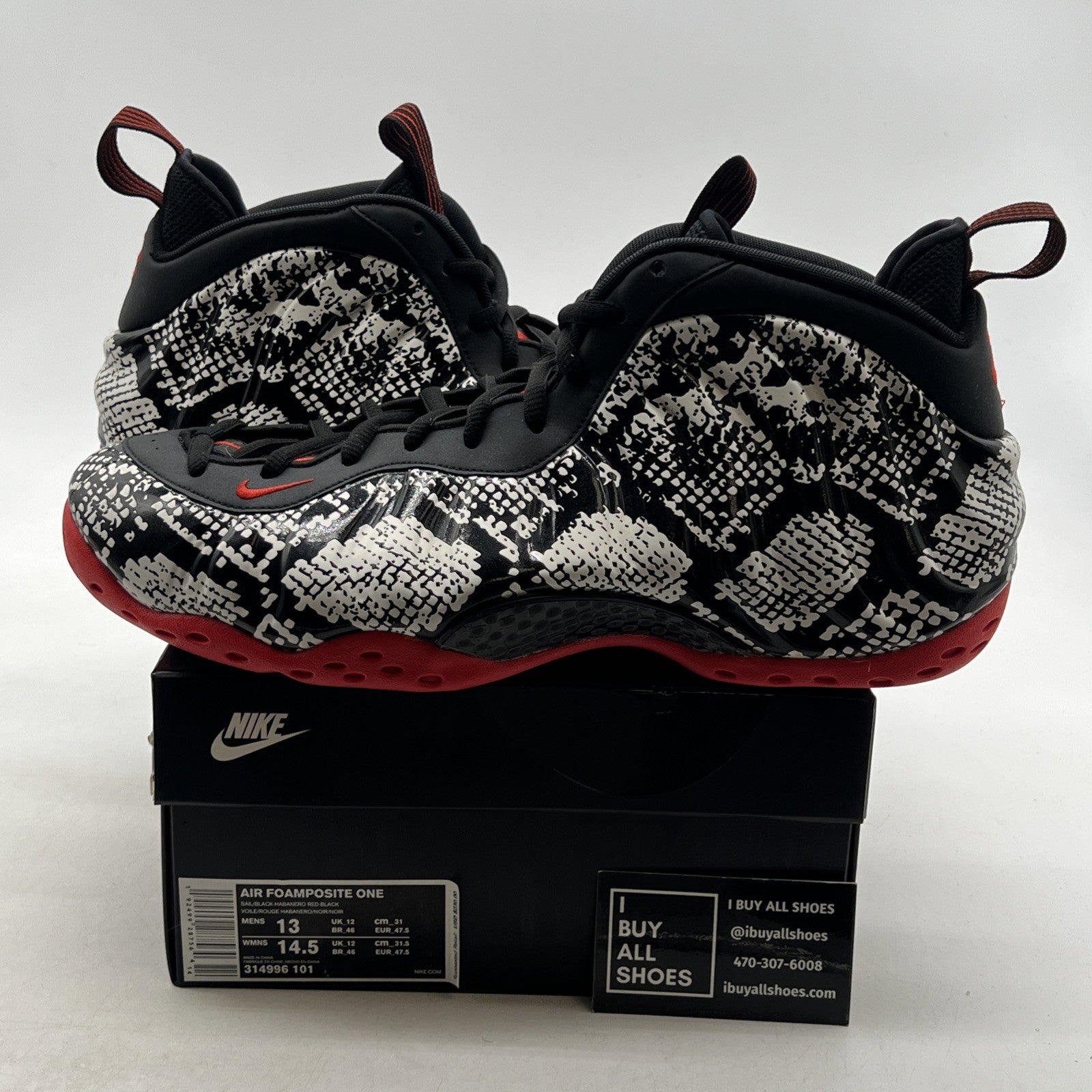 Size 13 - Nike Air Foamposite One Albino Snakeskin (314996-101)