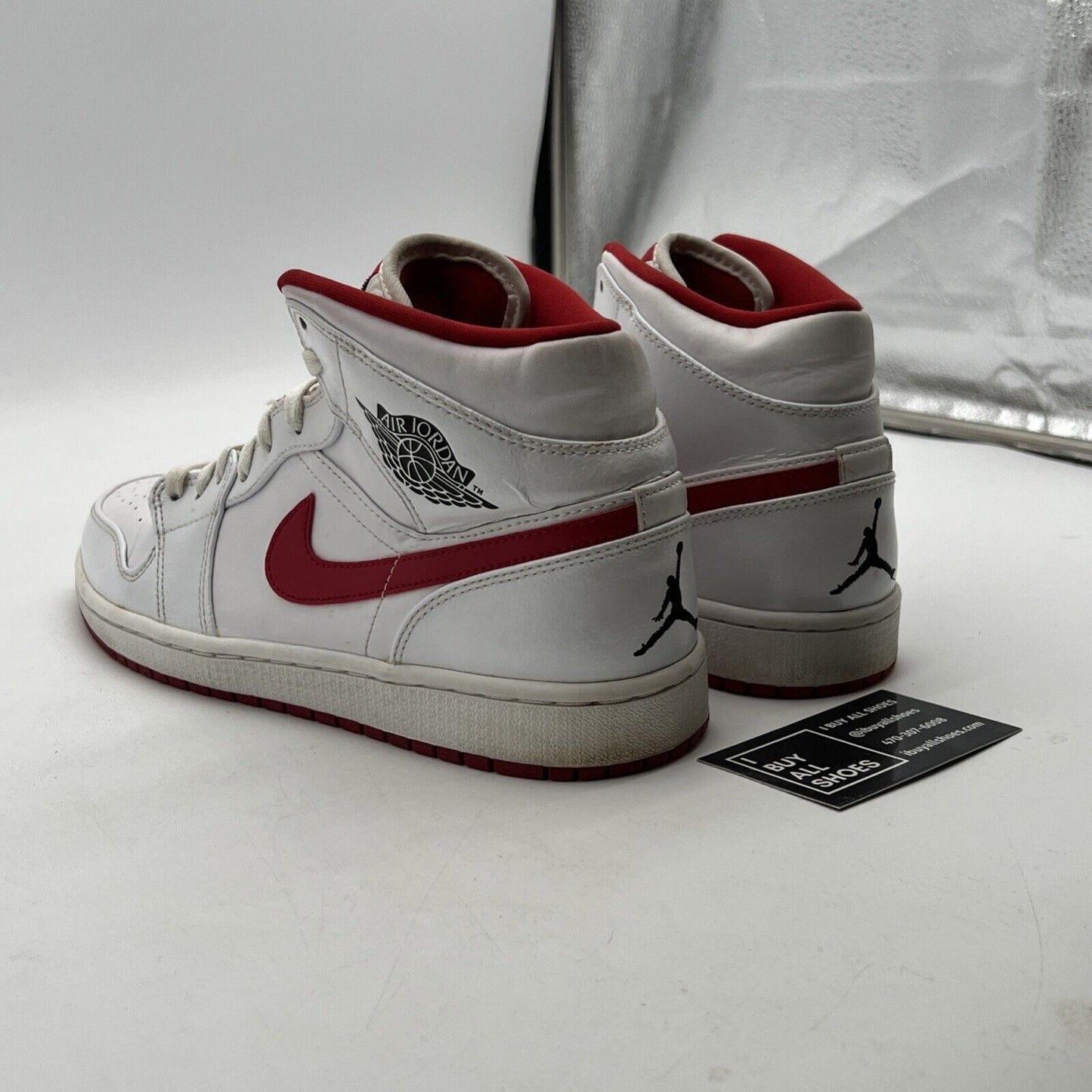 Size 9.5 - Air Jordan 1 Mid White Gym Red (554724-101)