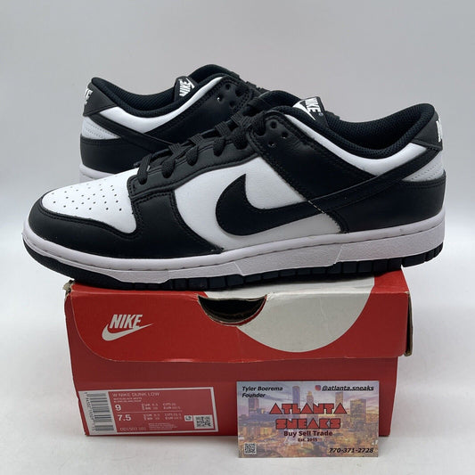 Size 9W - Nike Dunk Low Black White Leather (DD1503-101)